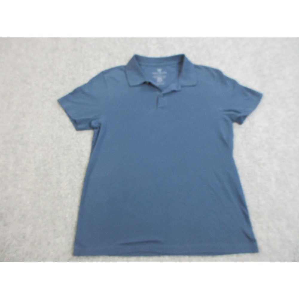 Mack Weldon Polo Shirt Mens Small Blue Supima‎ Cotton Stretch Knit Casual